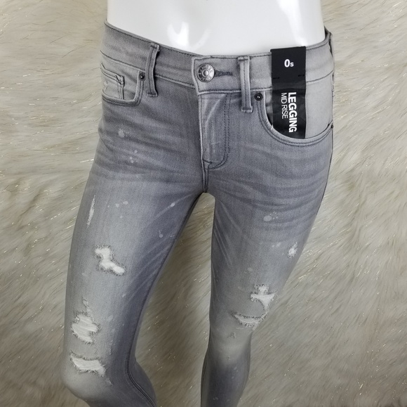 Express Distressed Mid RISE Legging Size 0 Short - Picture 2 of 8